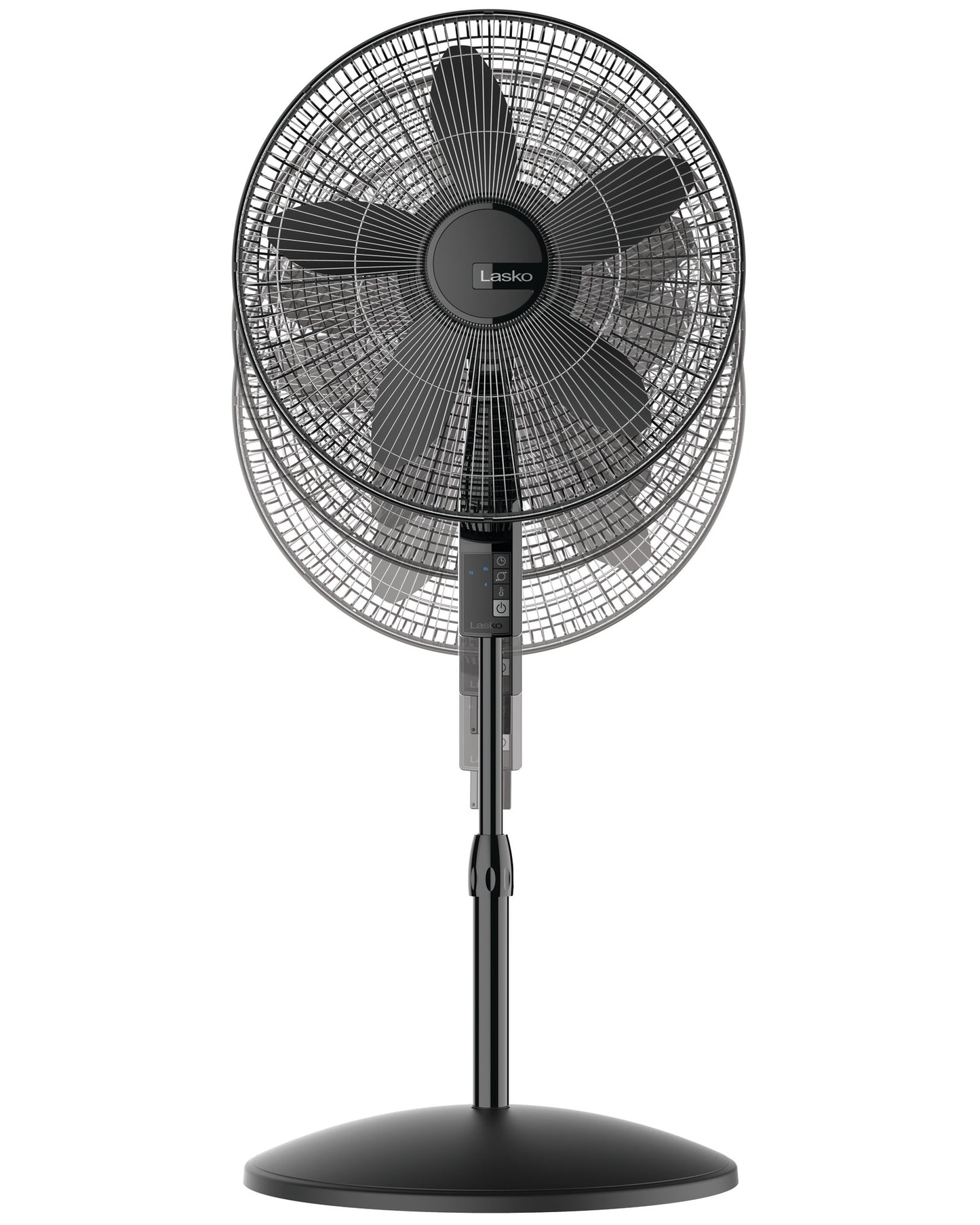 Lasko 18" Pedestal Fan: Oscillating, 4-Speed, Remote, Timer, Black