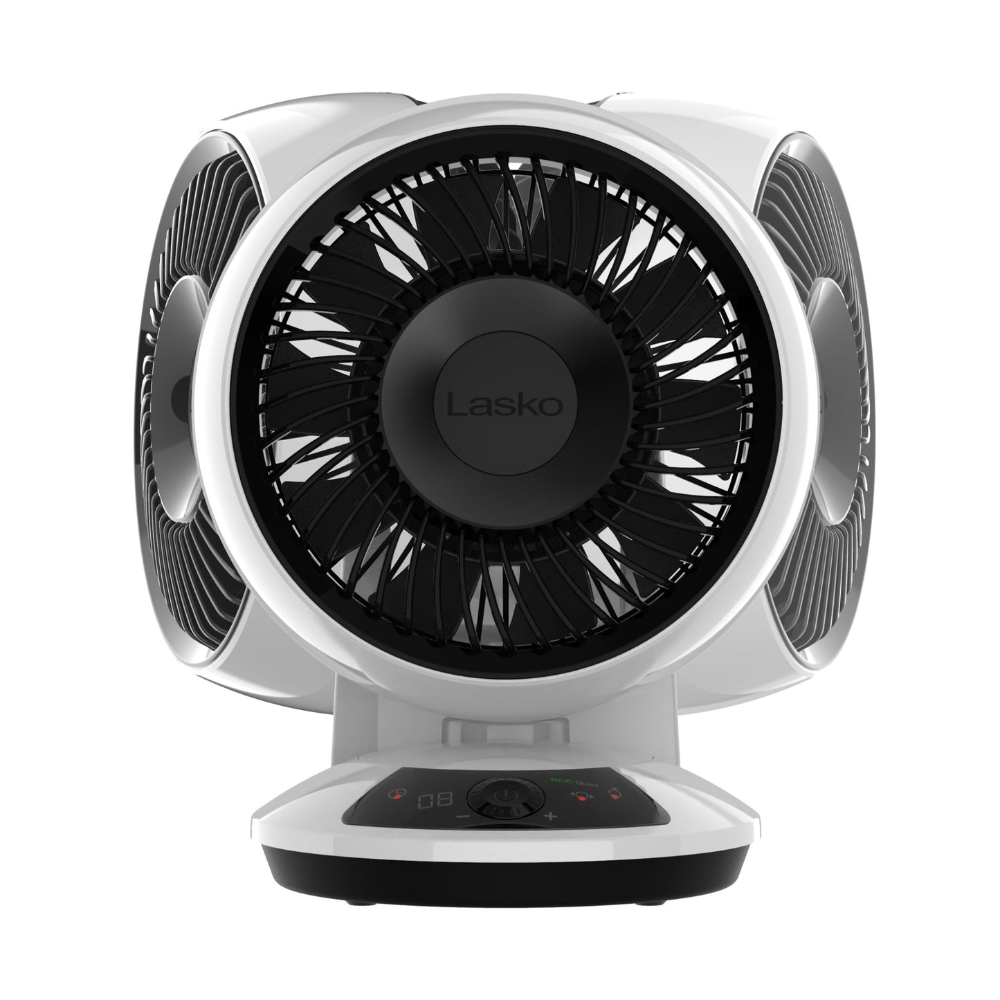 Lasko Whirlwind 7" DC Table Fan: Dual Oscillation, 12-Speed, Remote, White