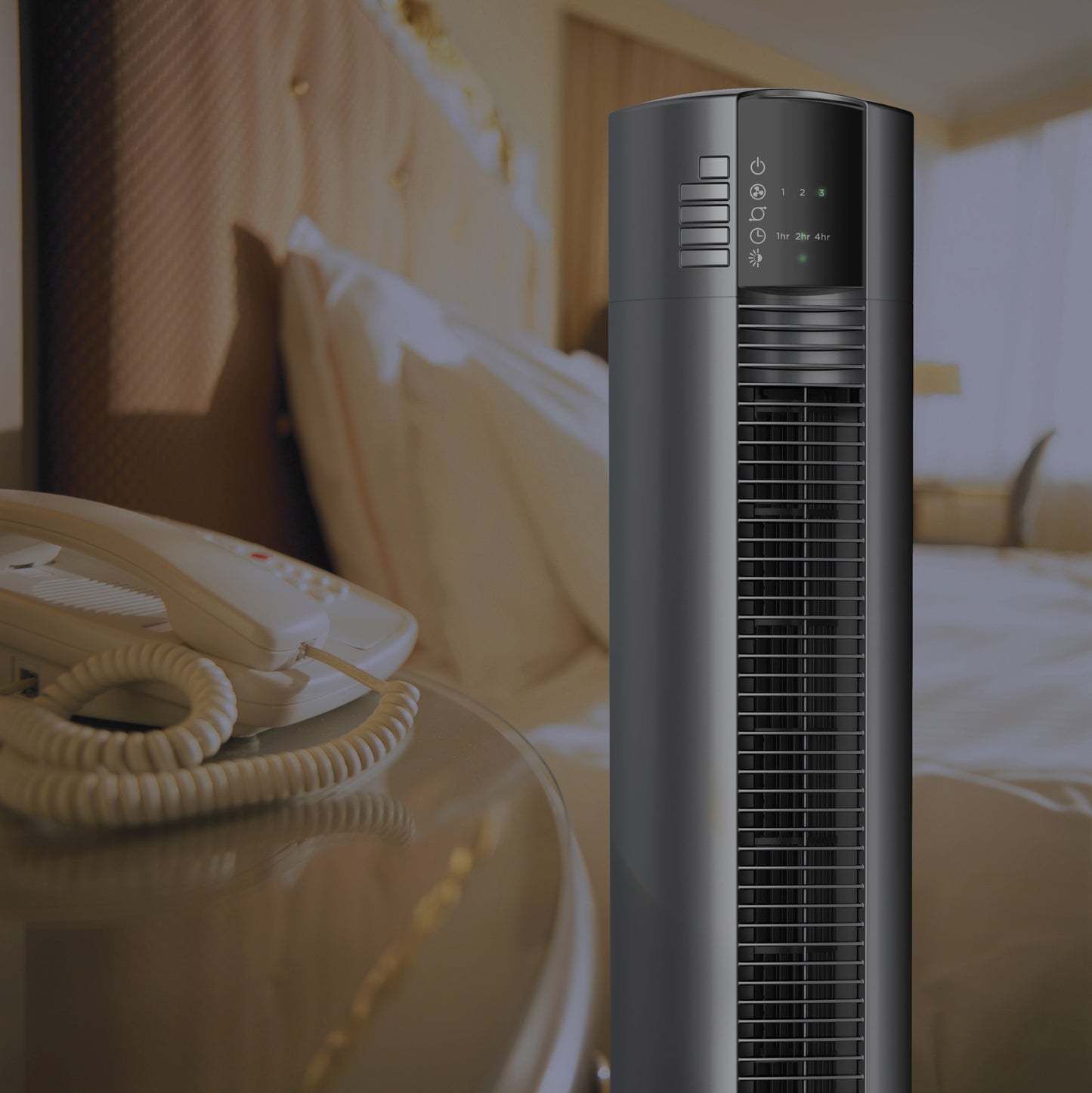 Lasko 48" Tower Fan: Oscillating, 3-Speed, Remote, Timer, Black