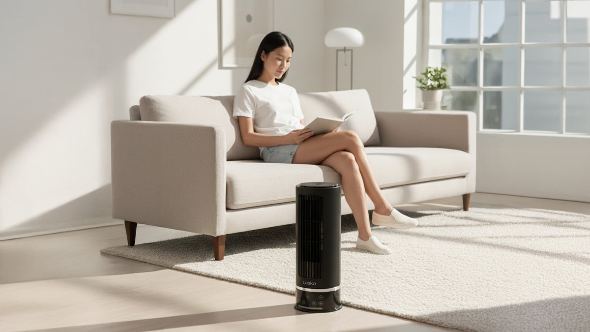 Lasko StealthBreeze 15" DC Table Fan: Oscillating, 12-Speed, 15° Tilt, Remote