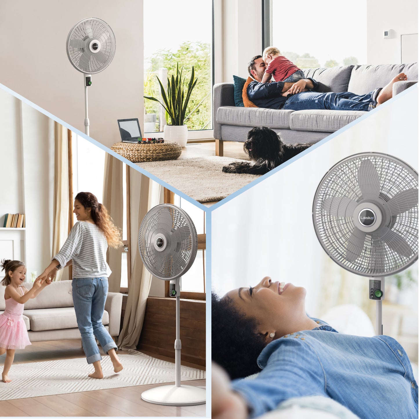 Lasko EcoQuiet 18" DC Pedestal Fan: Oscillating, 12-Speed, Remote, White
