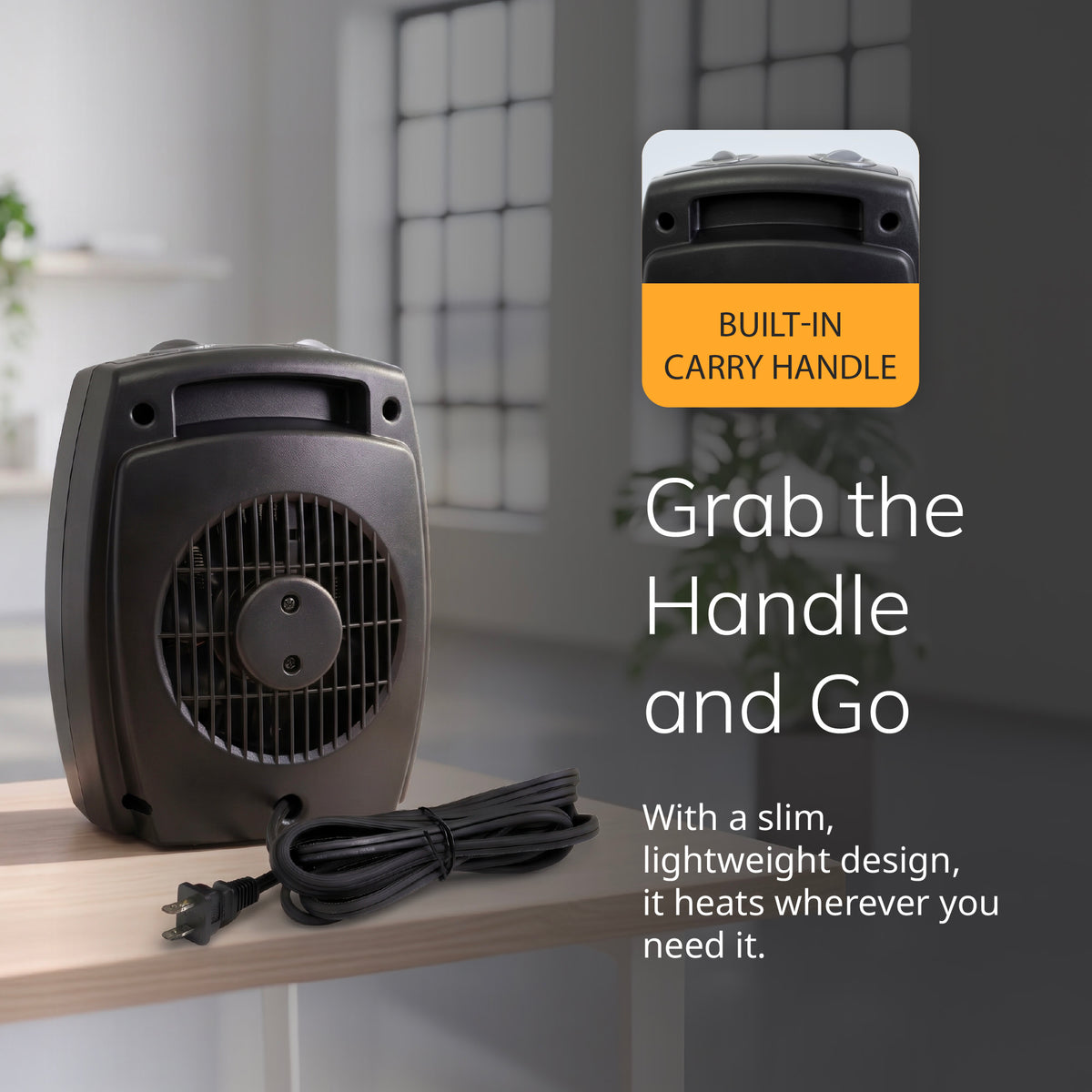 Lasko 9" Ceramic Space Heater: Overheat Protection, 2 Heat Settings, Thermostat