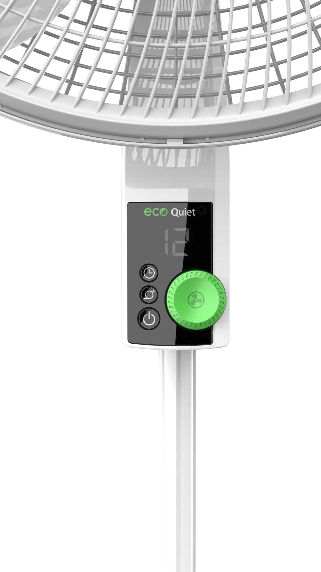 Lasko EcoQuiet 18" DC Pedestal Fan: Oscillating, 12-Speed, Remote, White