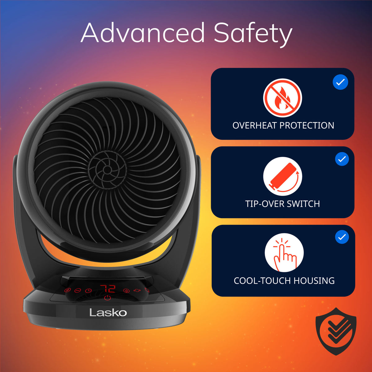 Lasko Whirlwind Heat 13.5" Ceramic Space Heater: Dual Oscillation, 3 Heat Settings, Remote, Timer, Thermostat