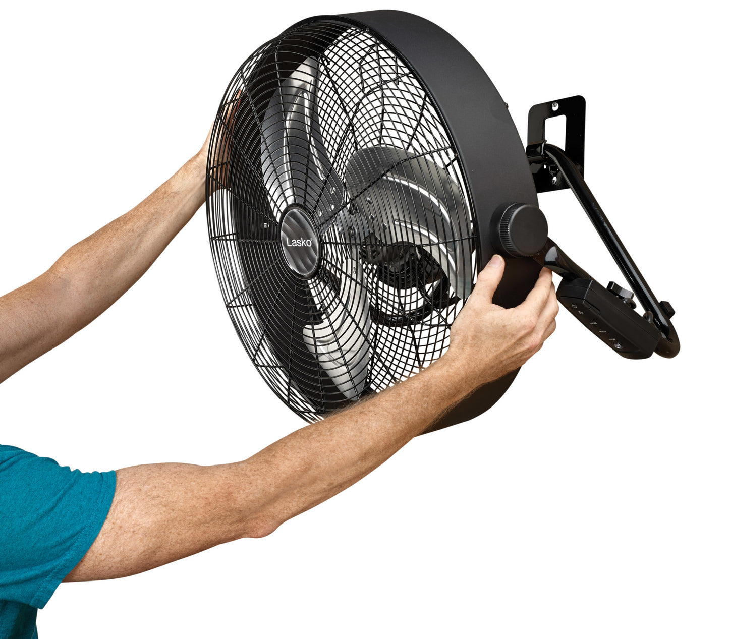 Lasko 20" High Velocity Floor Fan: Wall Mount, 3-Speed, Remote, Black