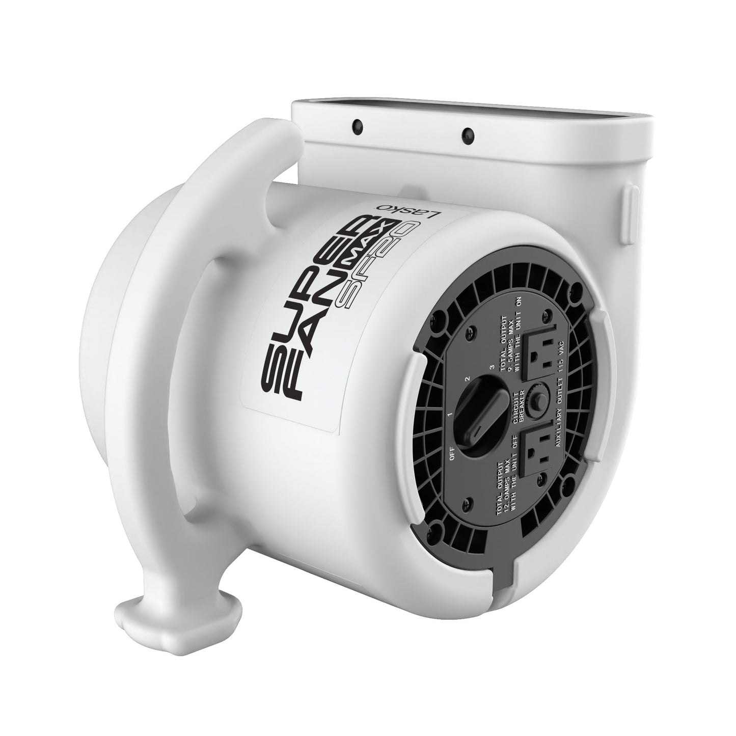 Lasko Super Fan Max 13" Air Mover Blower Fan: 3-Speed, High Velocity, 2 Outlets, White