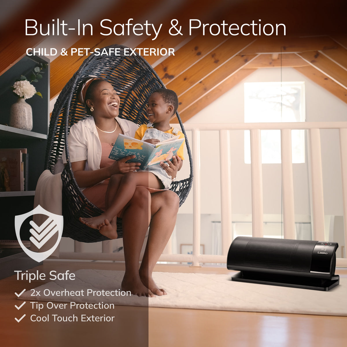 Lasko Low Profile Baseboard Space Heater: 3 Heat Settings, Remote, Timer, Tip-Over Switch, Powered Louvers, Thermostat
