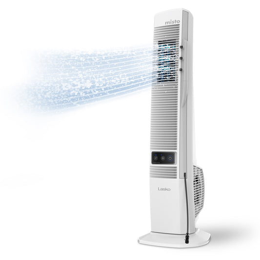 Lasko Misto 42" Outdoor Misting Tower Fan: Oscillating, 4-Speed, White