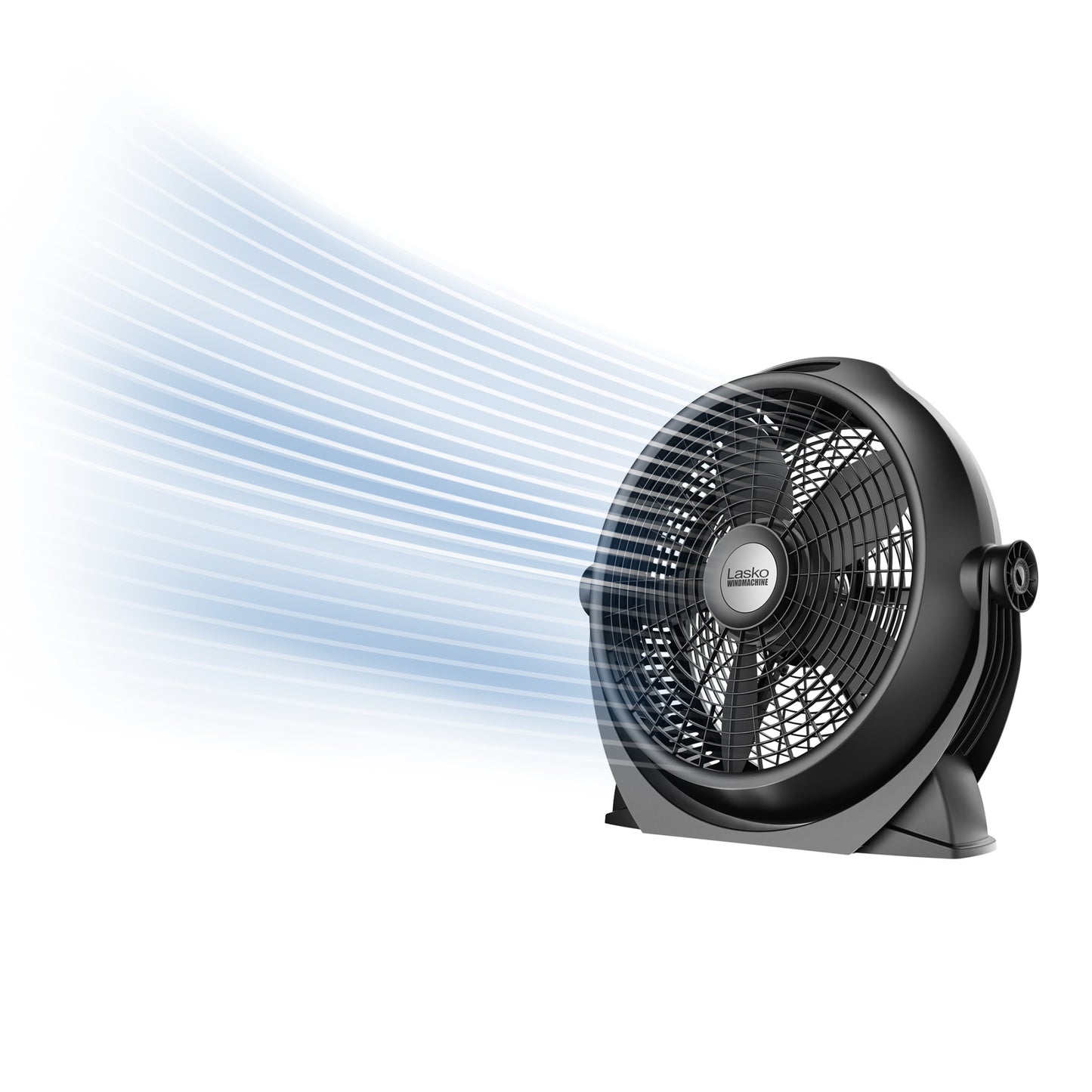 Lasko Wind Machine 20" Air Circulator Fan: 3-Speed, 360° Airflow, Black