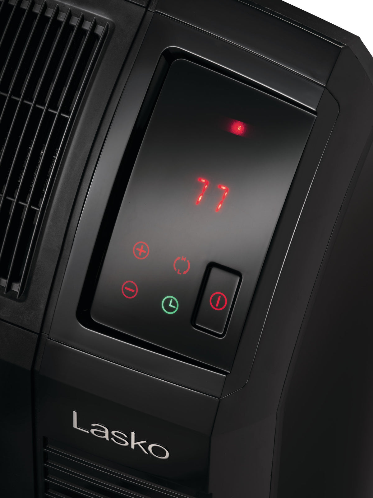 Lasko 23" Ceramic Console Space Heater: 2 Heat Settings, Timer, Adjustable Louvers, Thermostat, Black