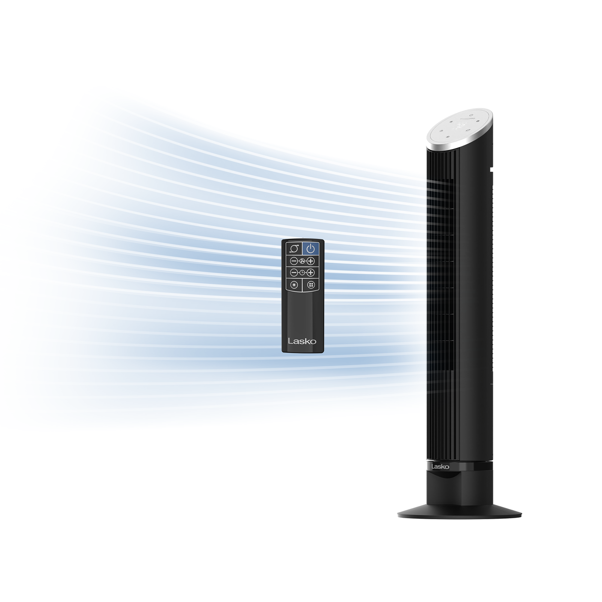 Lasko Ascend 36" DC Tower Fan: Oscillating, 12-Speed, Remote, Timer, Black