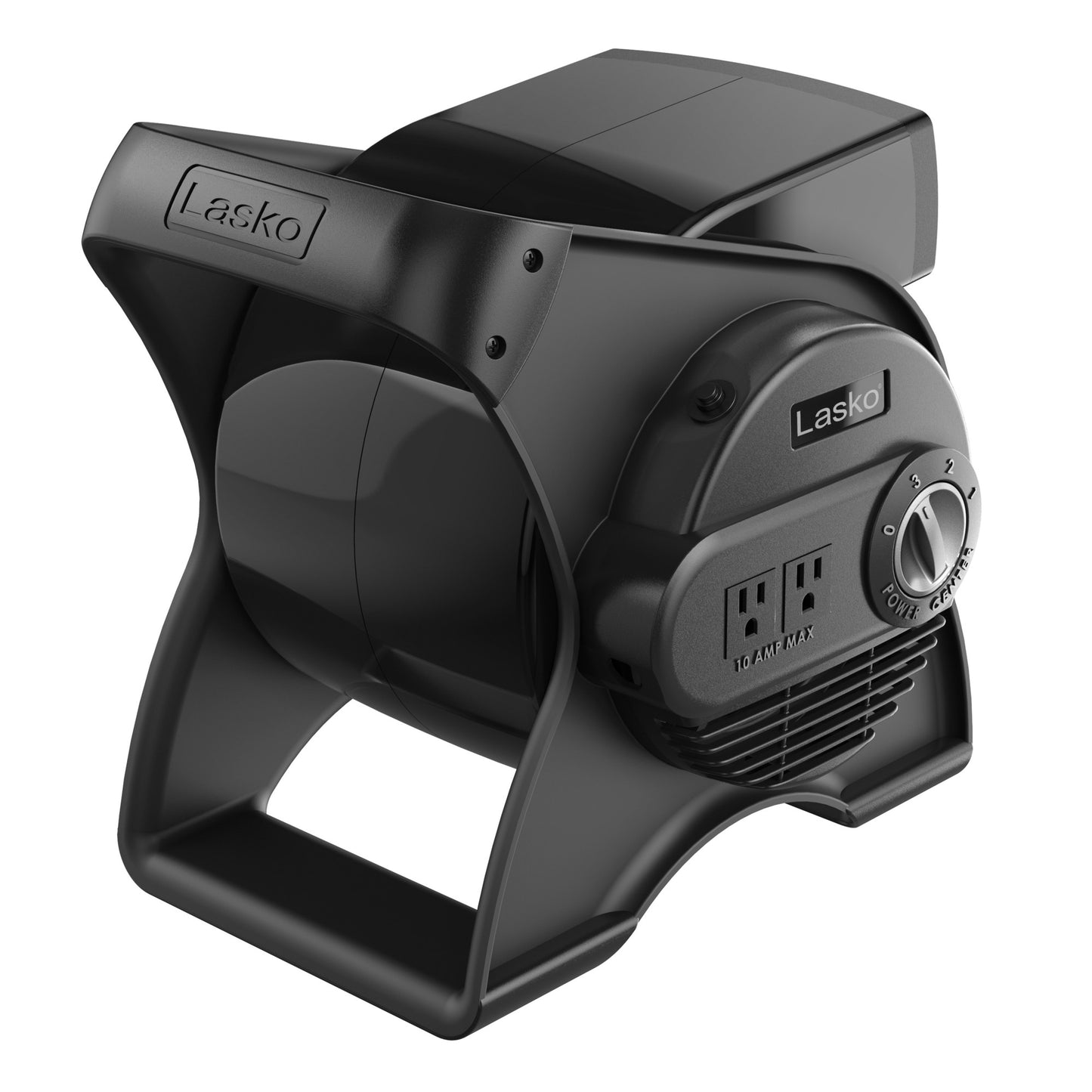 Lasko 12" Air Mover Blower Fan: 3-Speed, High Velocity, 2 Outlets, Pivoting, Black
