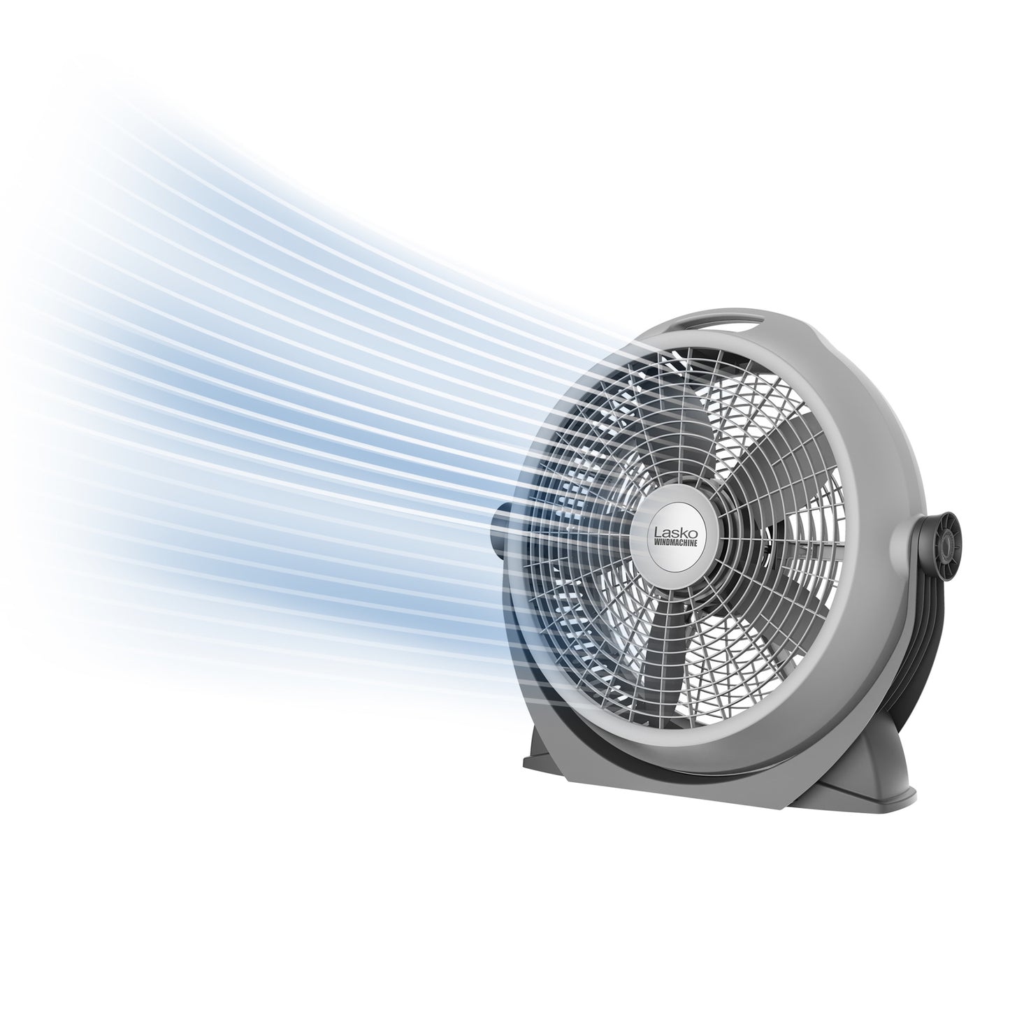 Lasko Wind Machine 20" Air Circulator Fan: 3-Speed, 360° Airflow, Gray