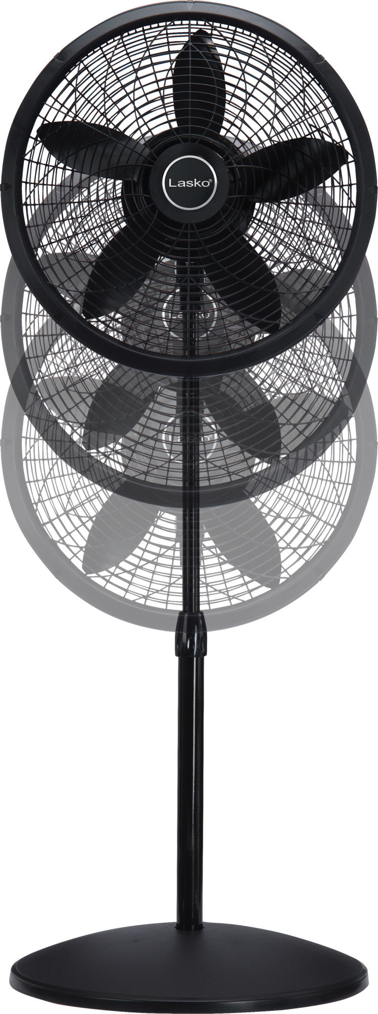 Lasko 18" Pedestal Fan: Oscillating, 3-Speed, Adjustable Height, Black
