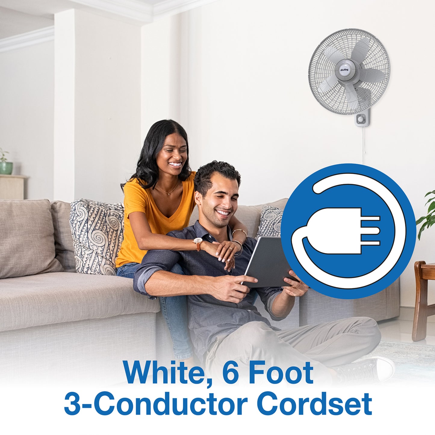 Air King 1/20 HP 18" Commercial Grade Wall Mount Fan: Oscillating, 3-Speed, Gray