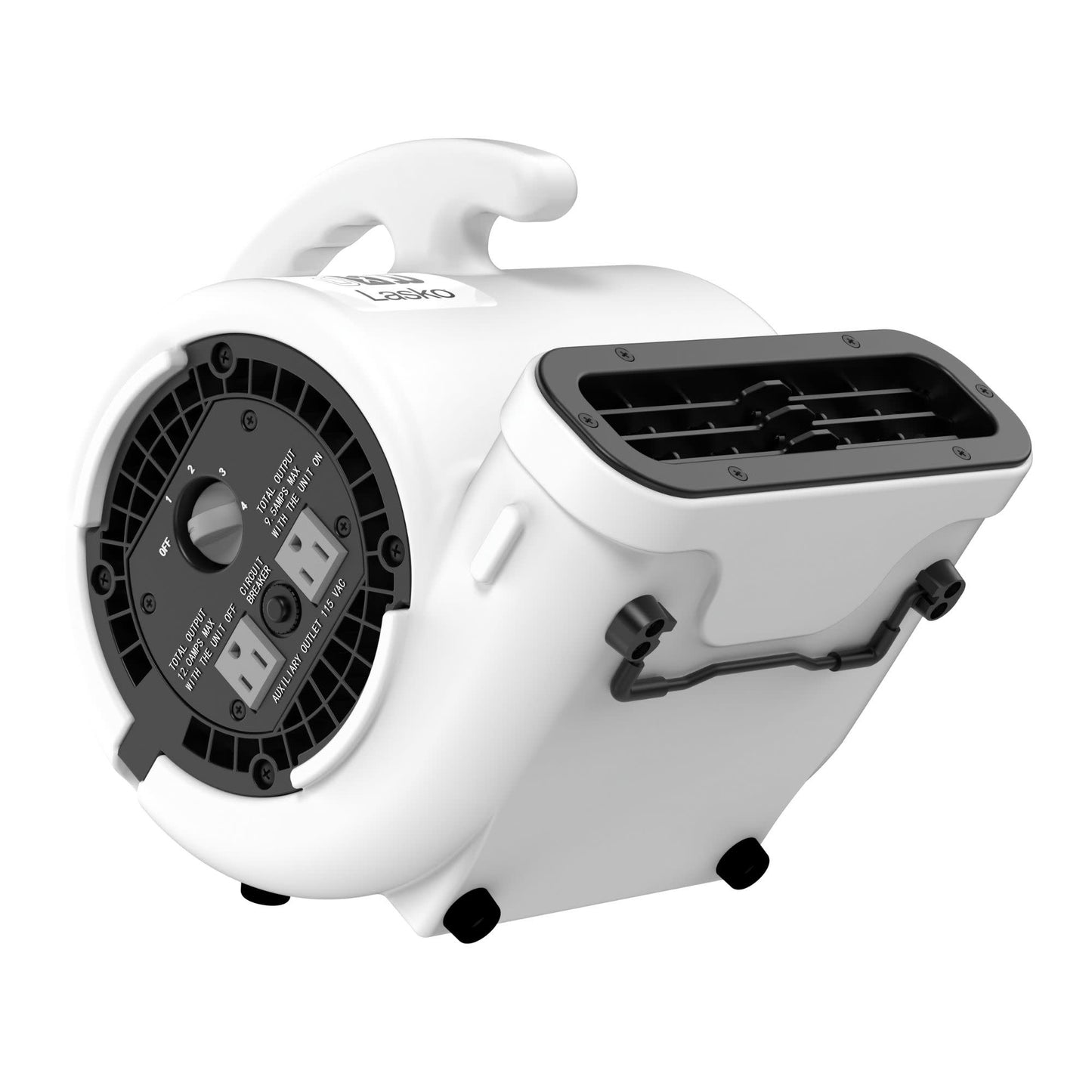 Lasko Super Fan Max 13" Air Mover Fan: 4-Speed, High Velocity, 2 Outlets, White