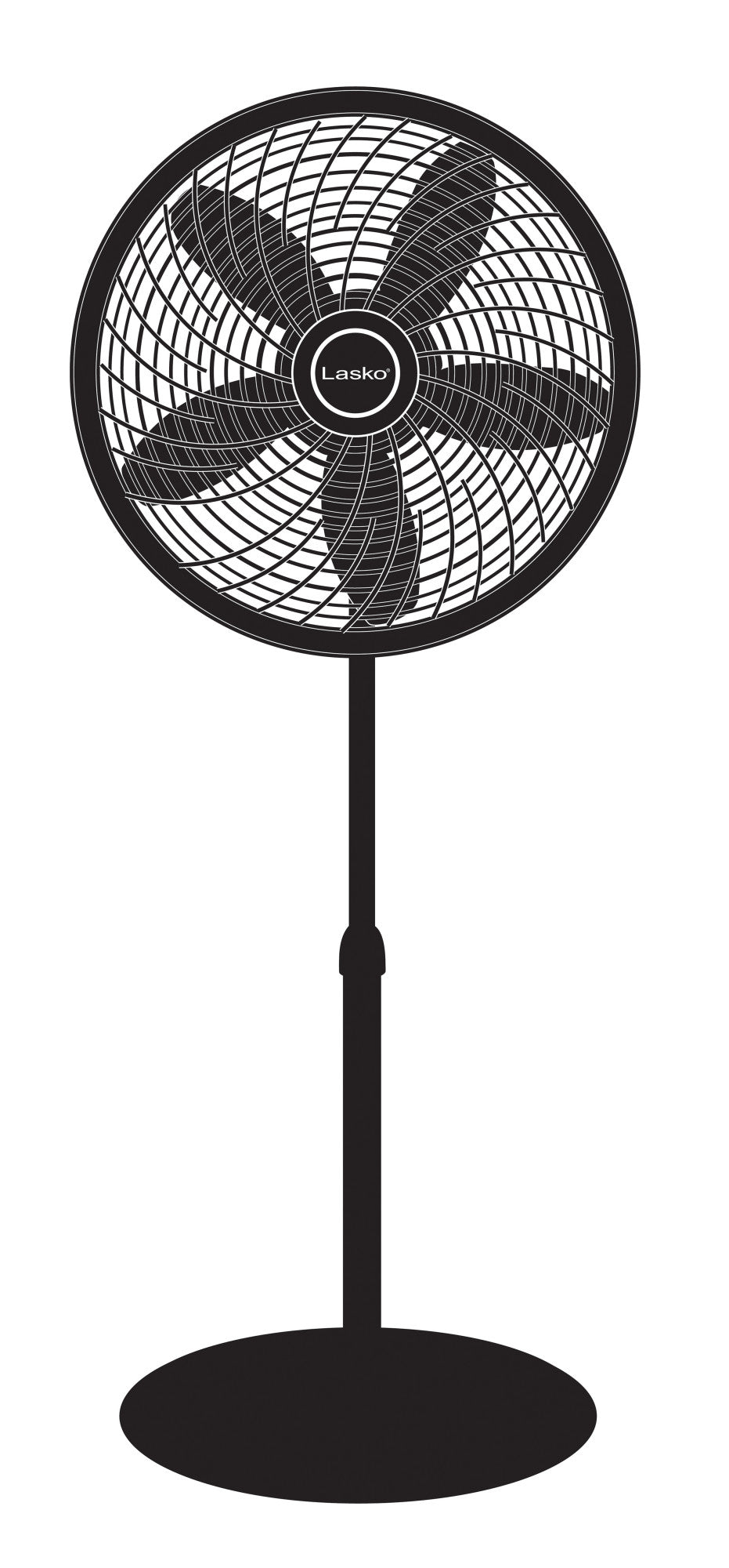 Lasko Cyclone 18" Pedestal Fan: Oscillating, 3-Speed,  Adjustable Height, Black
