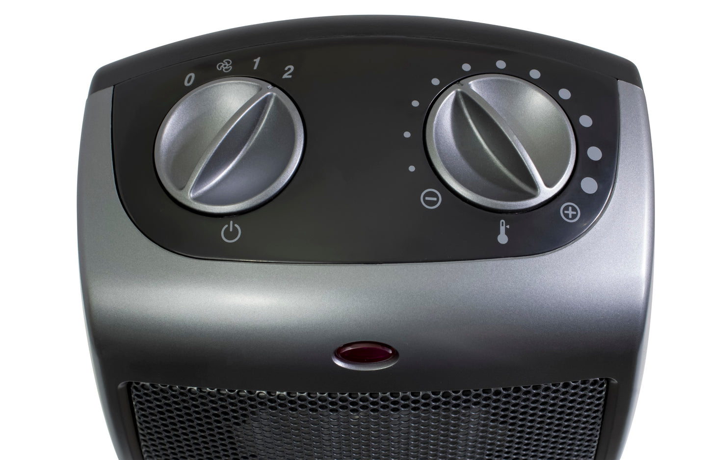 Lasko 9" Ceramic Table Top Heater (2 heat settings, manual, thermostat, tip-over switch, gray)