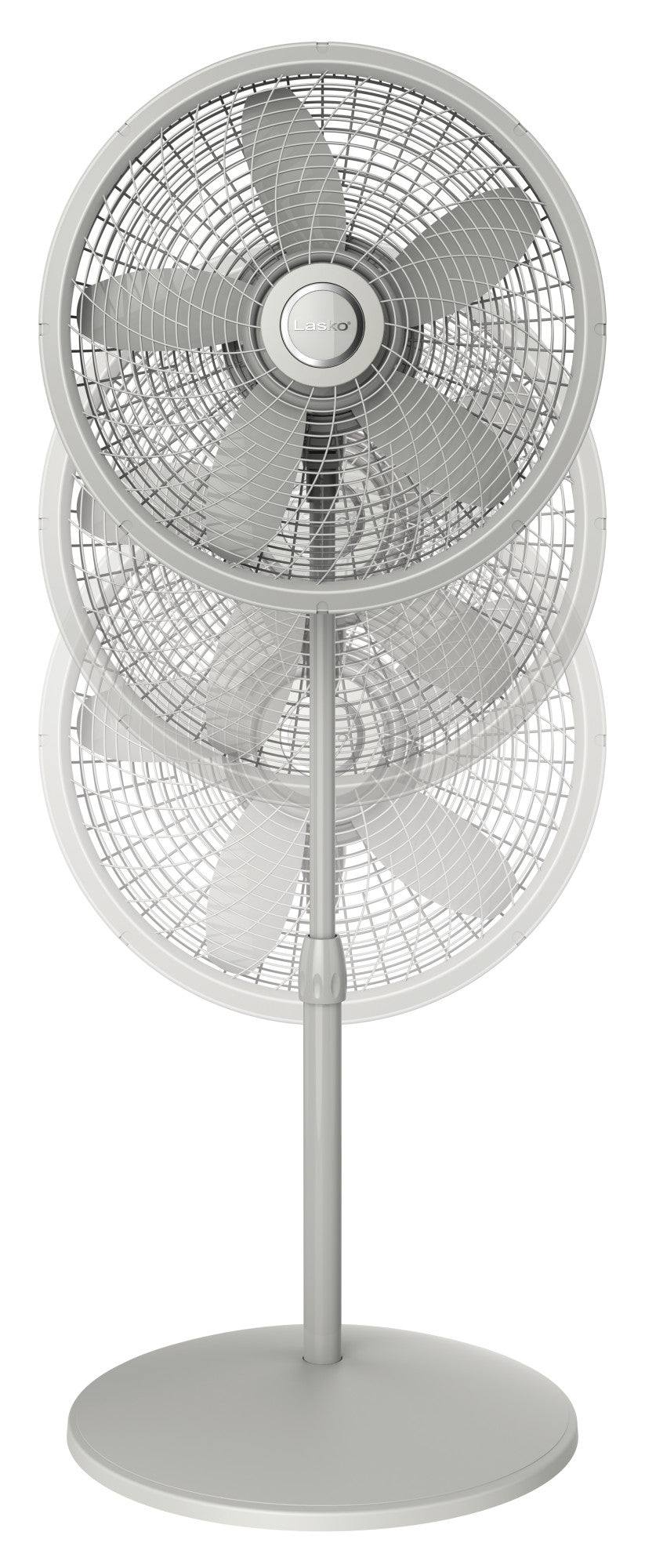 Lasko Cyclone 18" Pedestal Fan: Oscillating, 3-Speed,  Adjustable Height, Gray