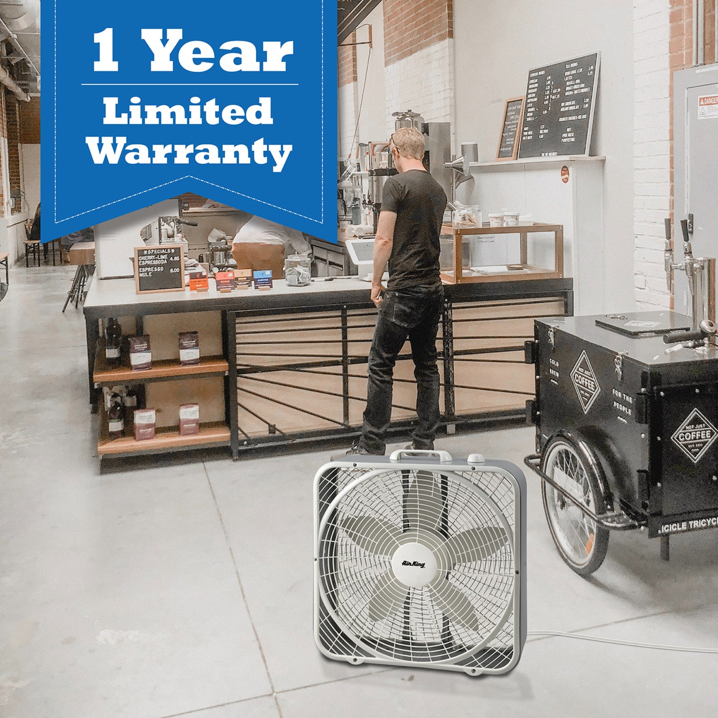 Air King 1/25 HP 20" Commercial Grade Box Fan: 3-Speed, High Velocity, Gray