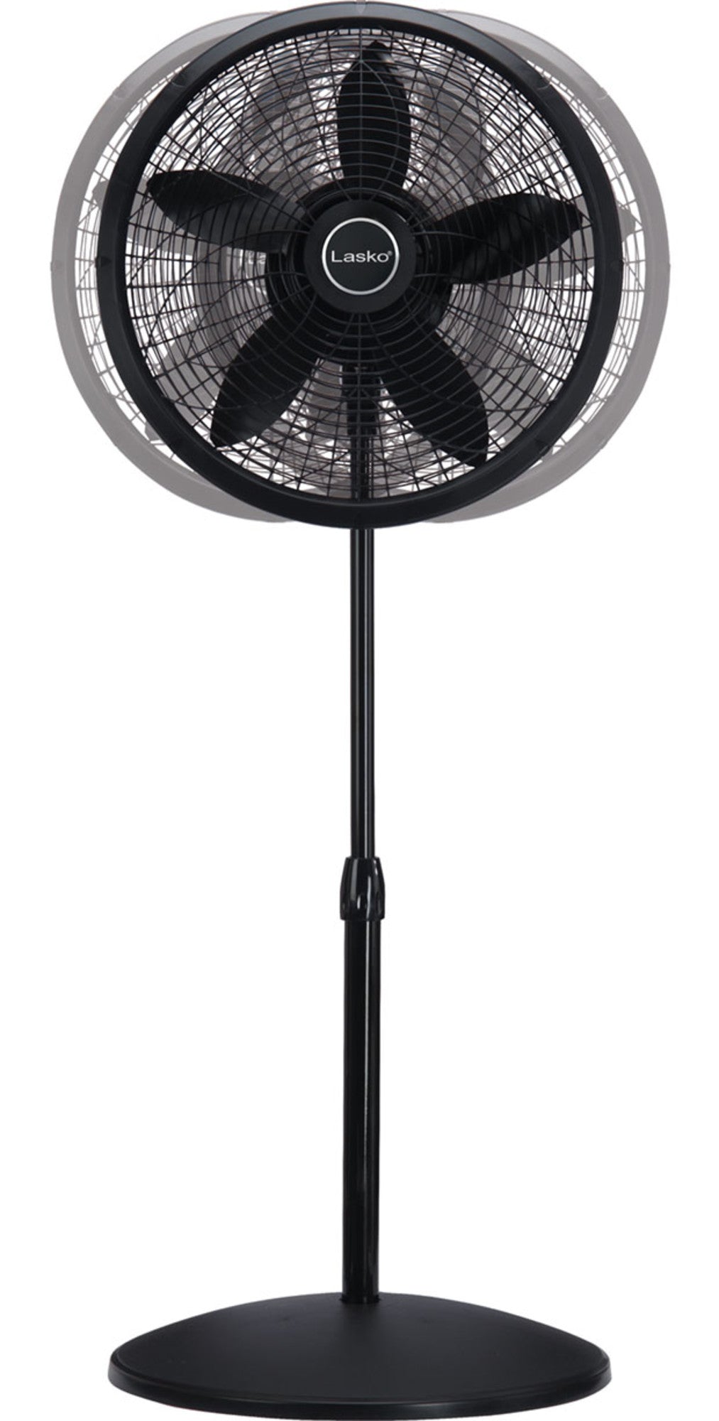 Lasko 18" Pedestal Fan: Oscillating, 3-Speed, Adjustable Height, Black