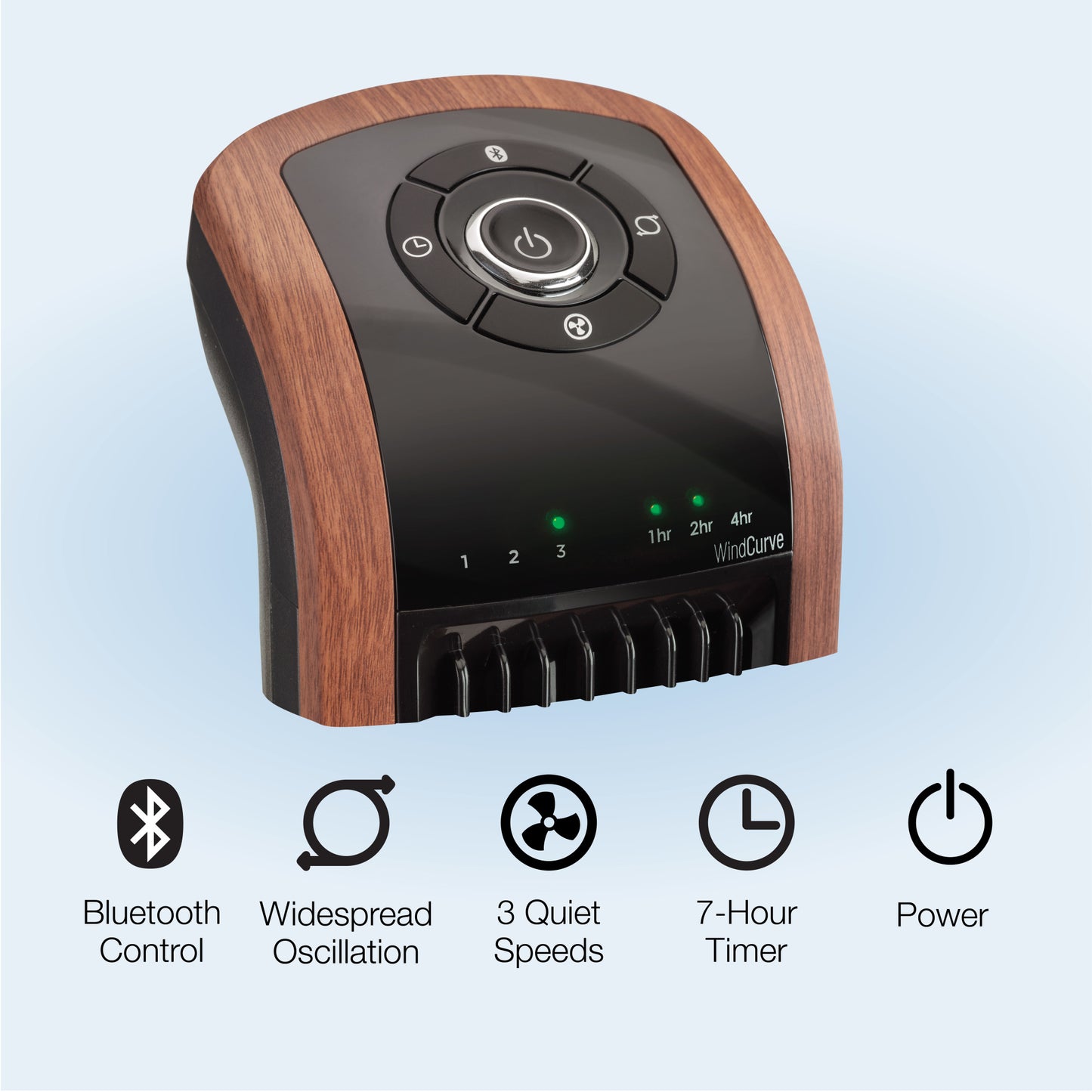 Lasko Wind Curve 42" Tower Fan: Oscillating, 3-Speed, Bluetooth, Timer, Black