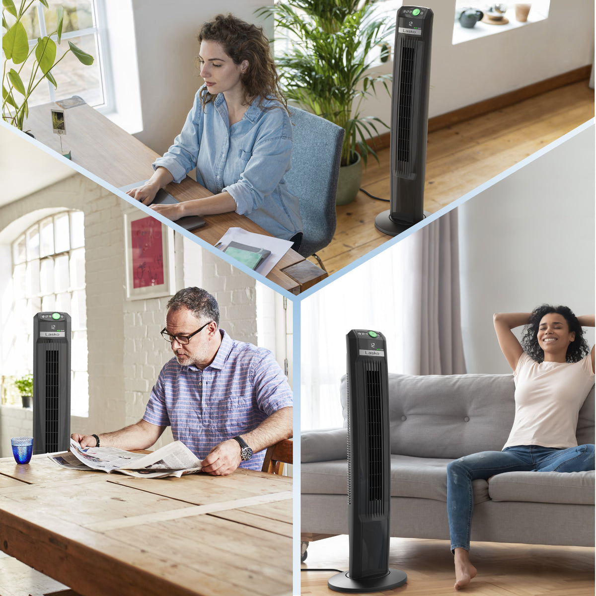Lasko EcoQuiet 42" DC Tower Fan: Oscillating, 12-Speed, Remote