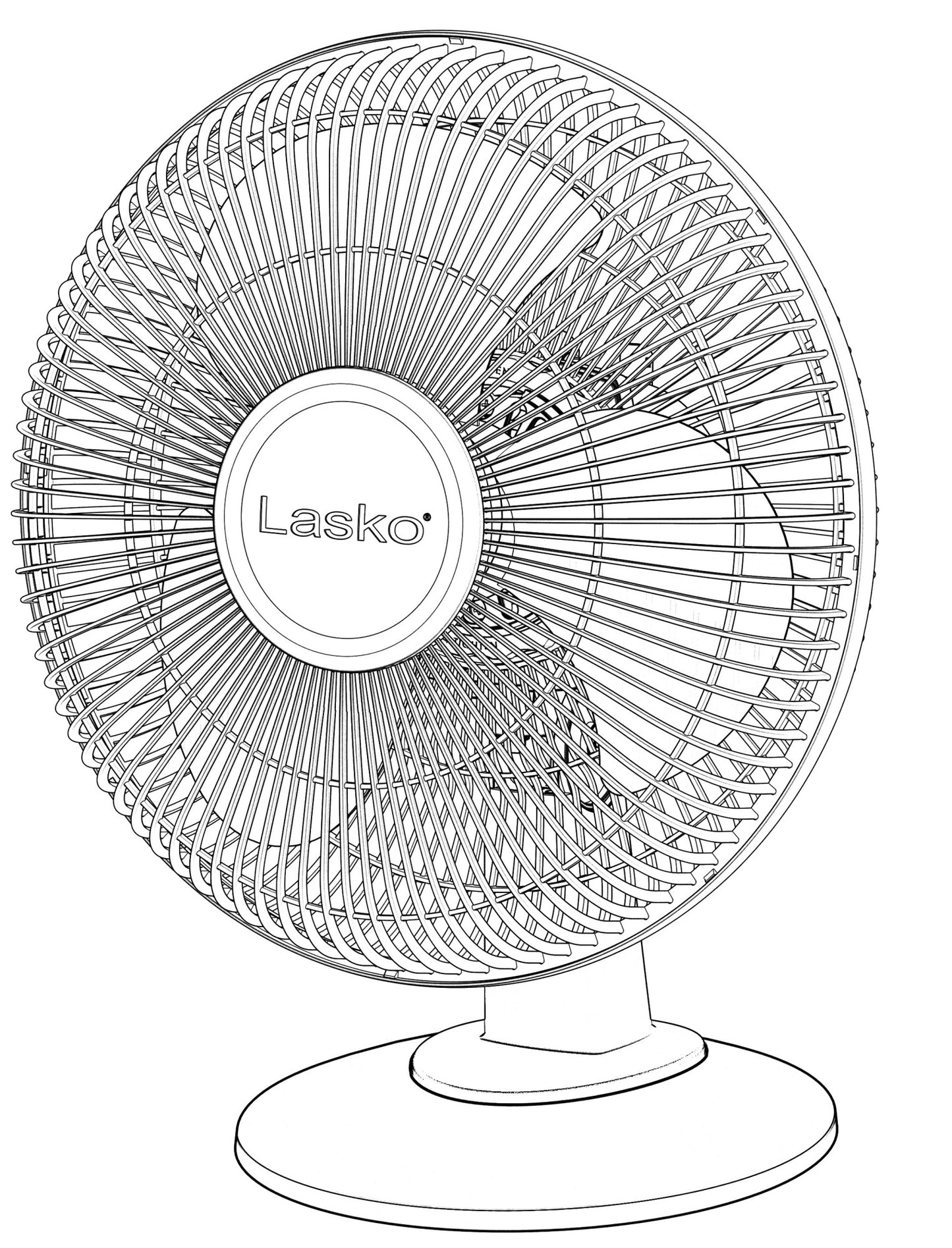Lasko 12" Table Fan: Oscillating, 3-Speed, Tilting Head, White