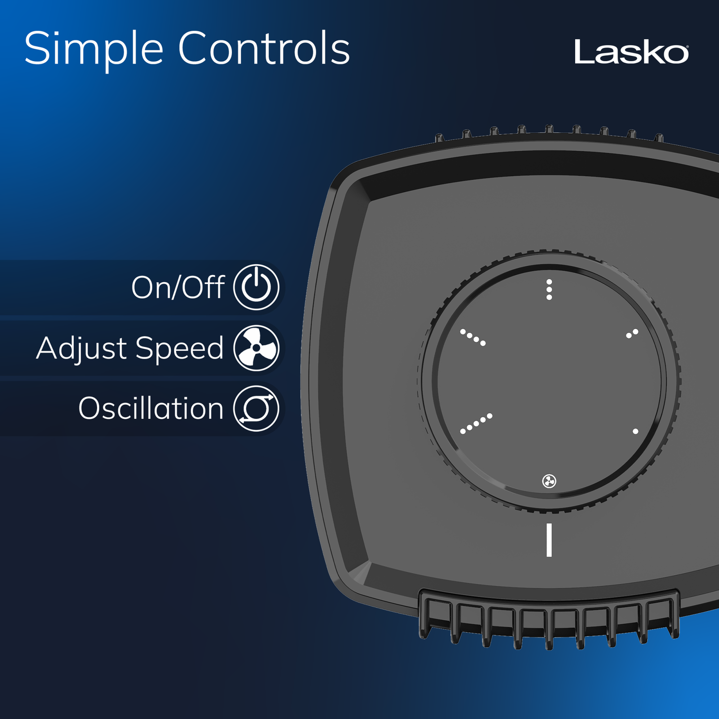 Lasko SlumberBreeze 8" Table Fan with White Noise: Oscillating, 2-Speed, Black
