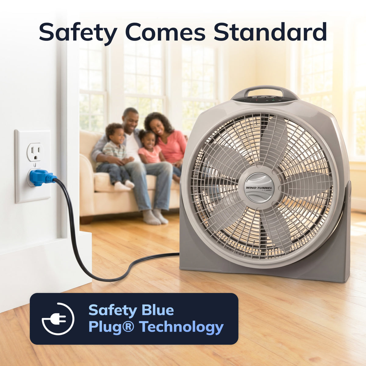Lasko Wind Tunnel 20" Air Circulator Fan: Wall Mount, 3-Speed, Remote, Timer