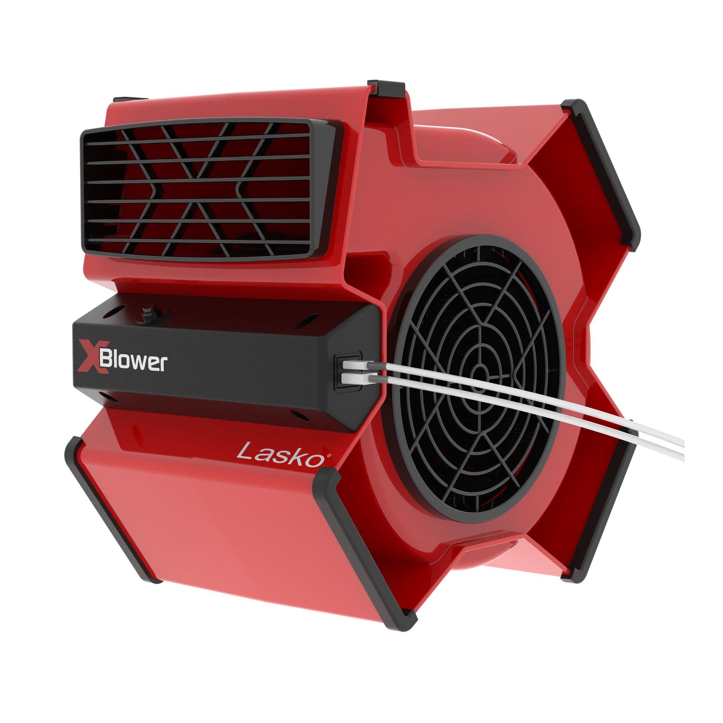 Lasko X-Blower 11" Air Mover Blower Fan: 3-Speed, High Velocity, 1 Outlet, Red