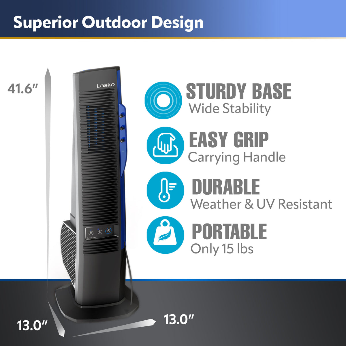 Lasko Misto 42" Outdoor Misting Tower Fan: Oscillating, 4-Speed