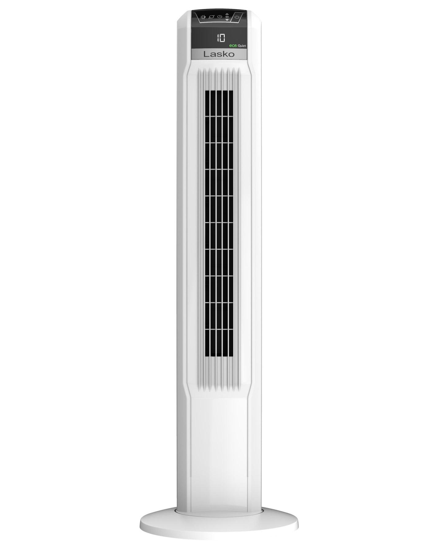Lasko EcoQuiet 42" DC Tower Fan: Oscillating, 12-Speed, Remote, White