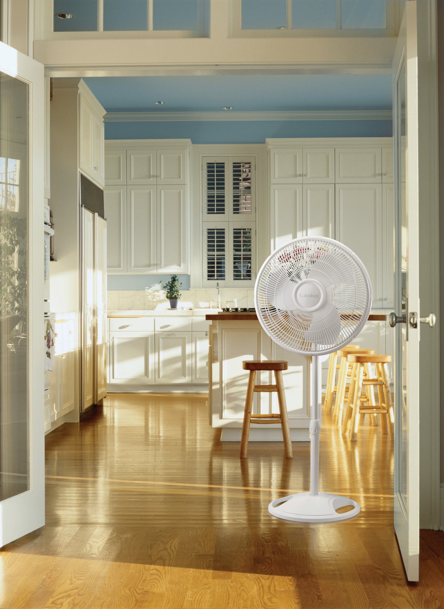 Lasko 16" Pedestal Fan: Oscillating, 3-Speed, Adjustable Height, White