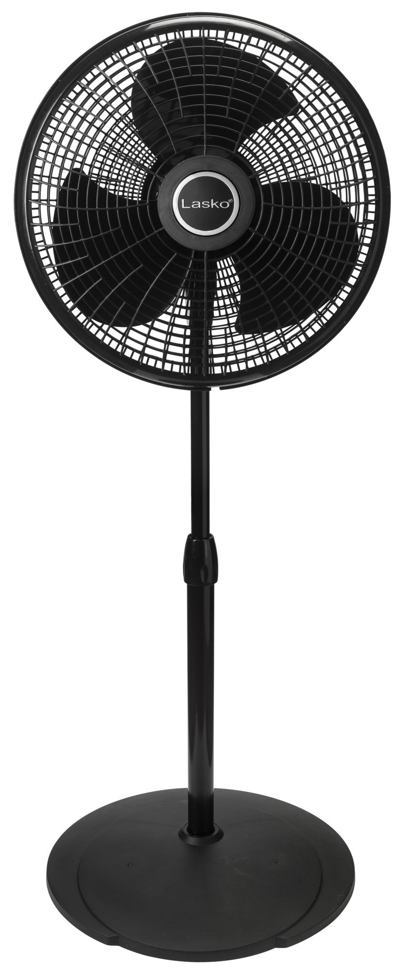 Lasko 16" Pedestal Fan: Oscillating, 3-Speed,  Adjustable Height, Black
