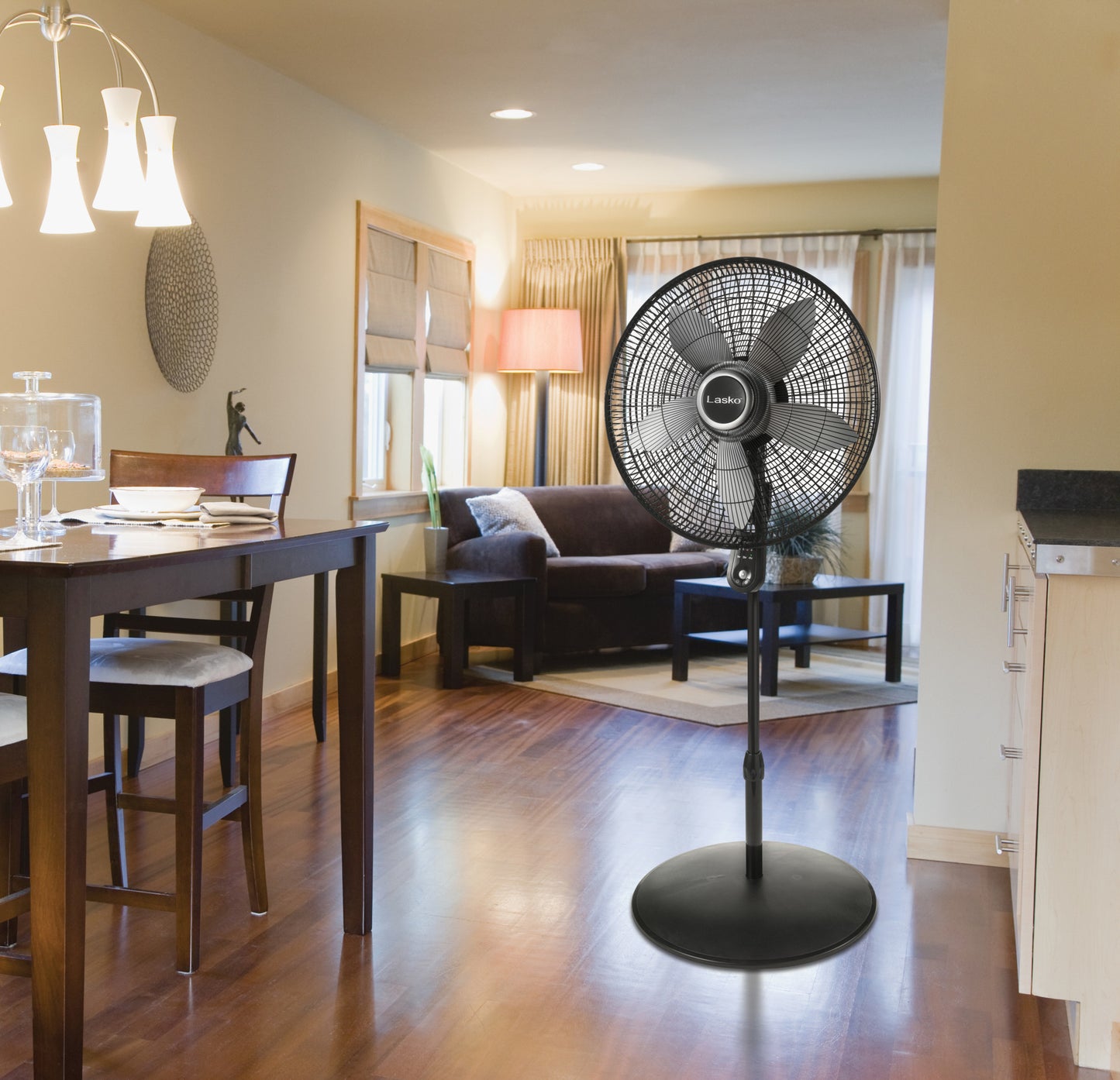 Lasko 20" Pedestal Fan: Oscillating, 4-Speed, Remote, Timer, Black
