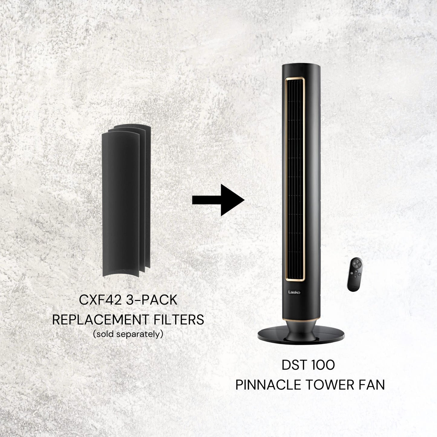 Lasko Pinnacle 40" DC Tower Fan: Oscillating, 12-Speed, Remote, Timer, Black