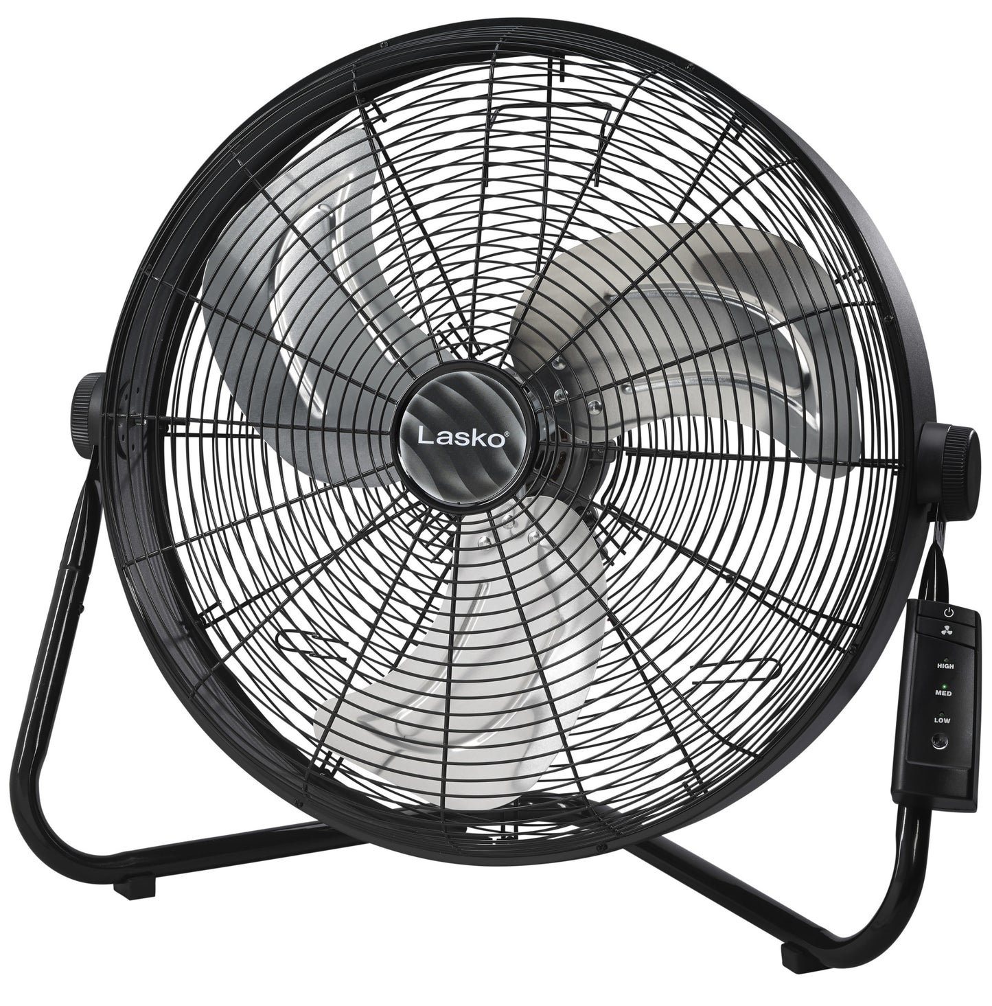 Lasko 20" High Velocity Floor Fan: Wall Mount, 3-Speed, Remote, Black