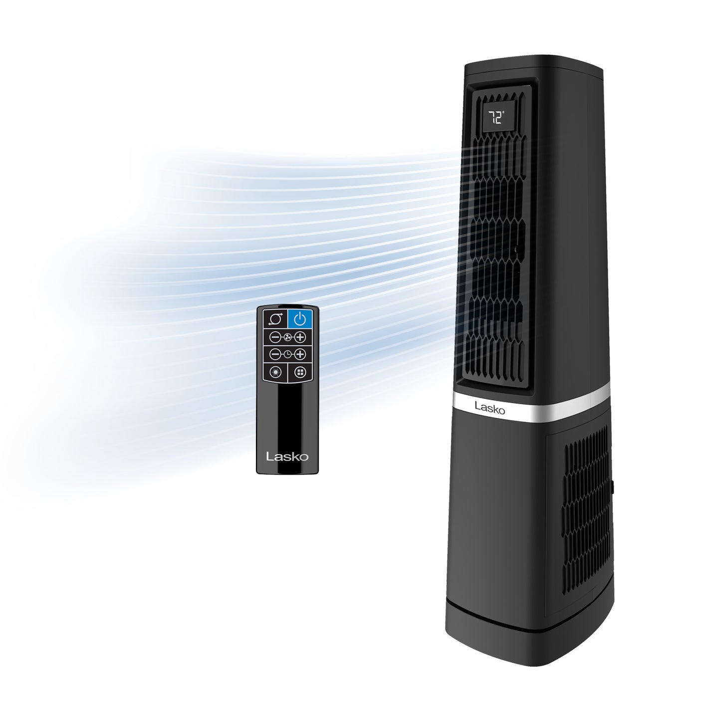 Lasko Stratus 35" DC Tower Fan: Oscillating, 12-Speed, High Velocity, Remote, Black