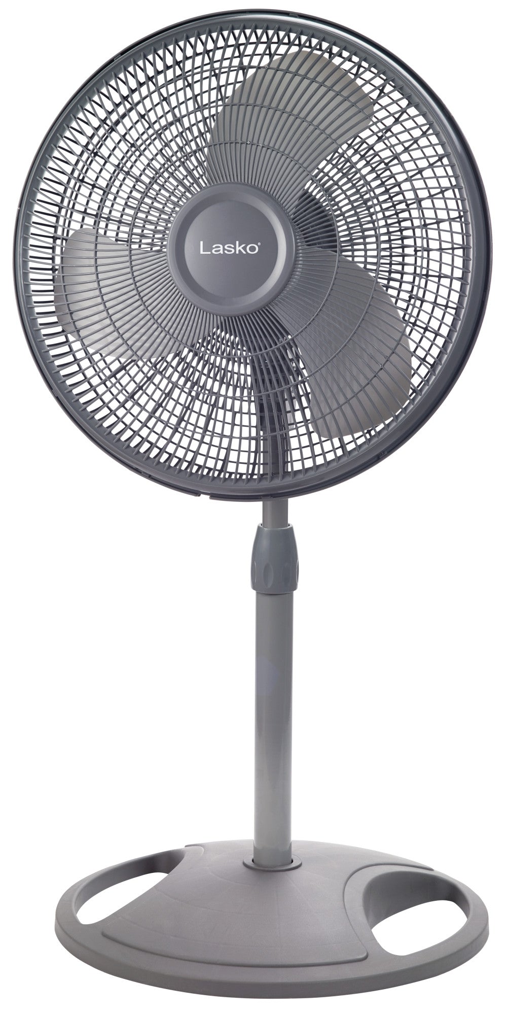 Lasko 16" Pedestal Fan: Oscillating, 3-Speed,  Adjustable Height, Gray