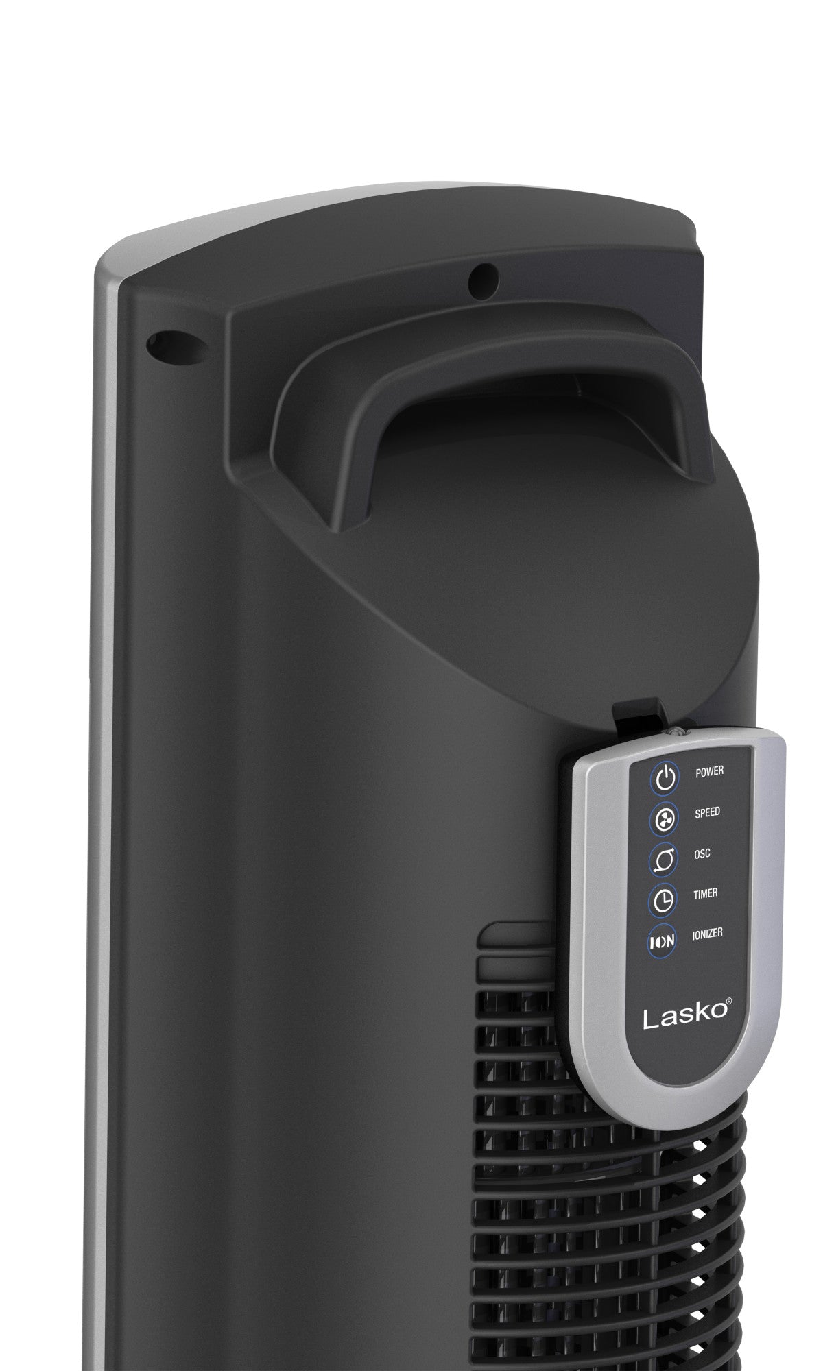 Lasko 48" Tower Fan: Oscillating, 4-Speed, Remote, Timer, Ionizer, Black