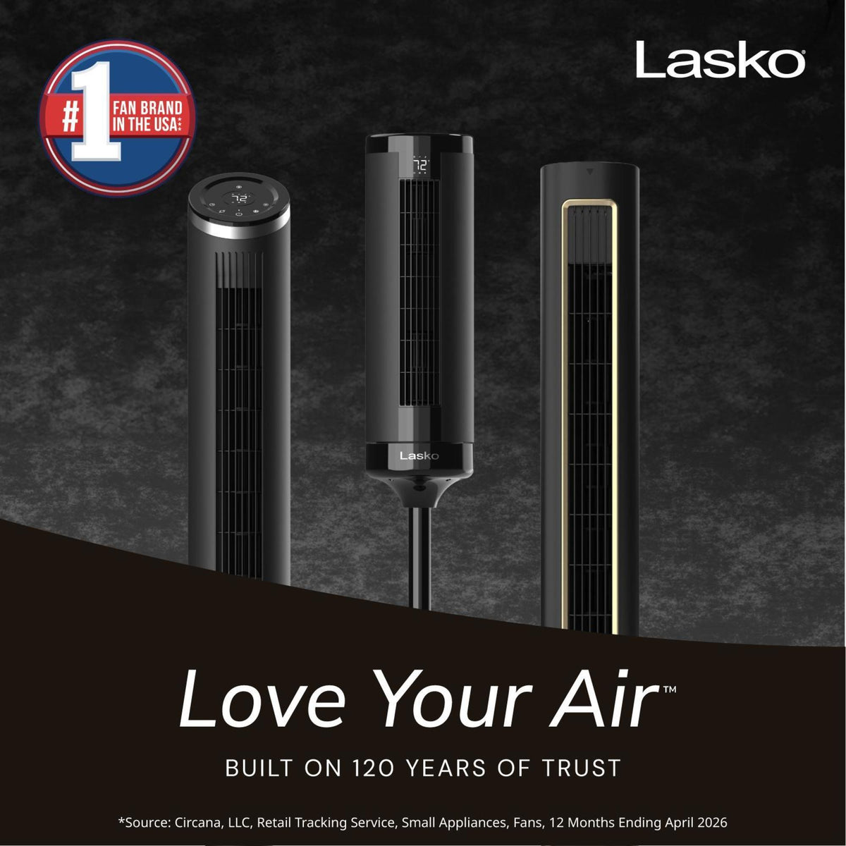 Lasko Elevation 54" DC Pedestal Tower Fan: Oscillating, 8-Speed, Remote