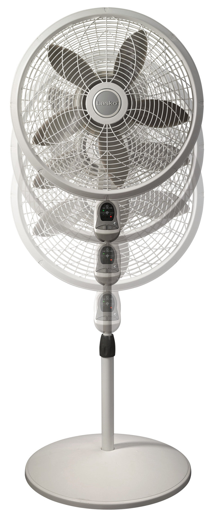 Lasko 18" Pedestal Fan: Oscillating, 3-Speed, Remote, Timer, White