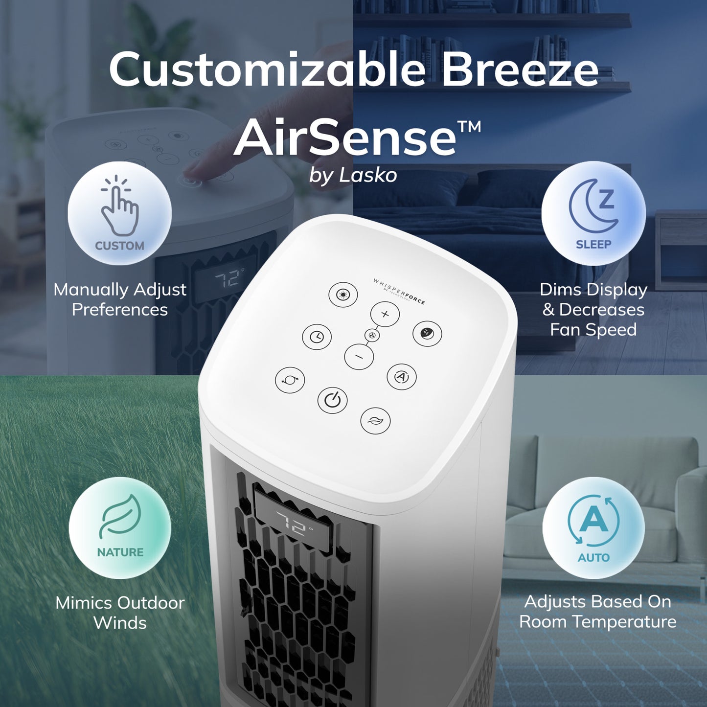 Lasko Stratus 35" DC Tower Fan: Oscillating, 12-Speed, High Velocity, Remote, White