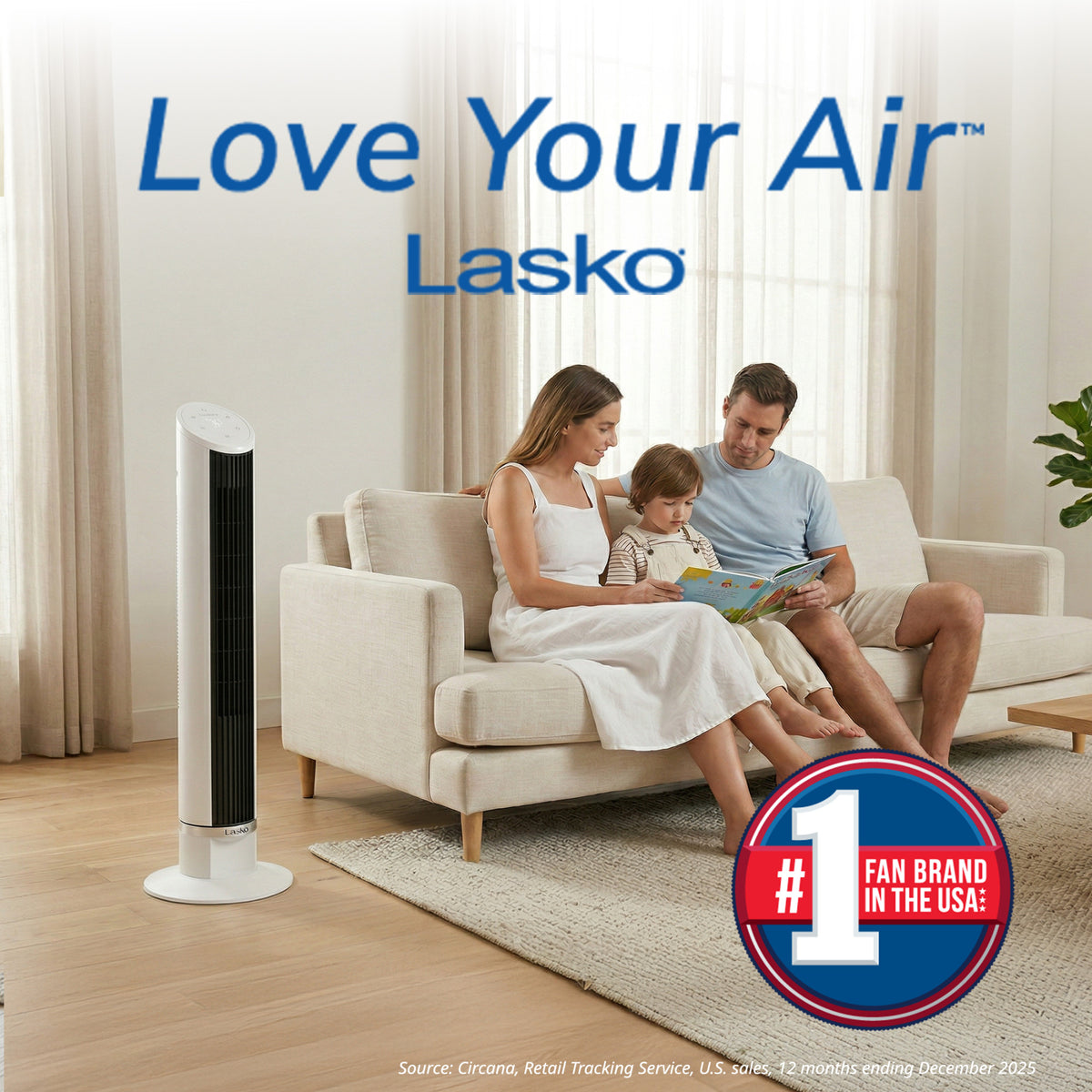 Lasko 36" DC Tower Fan: Oscillating, 12-Speed, Remote, Timer