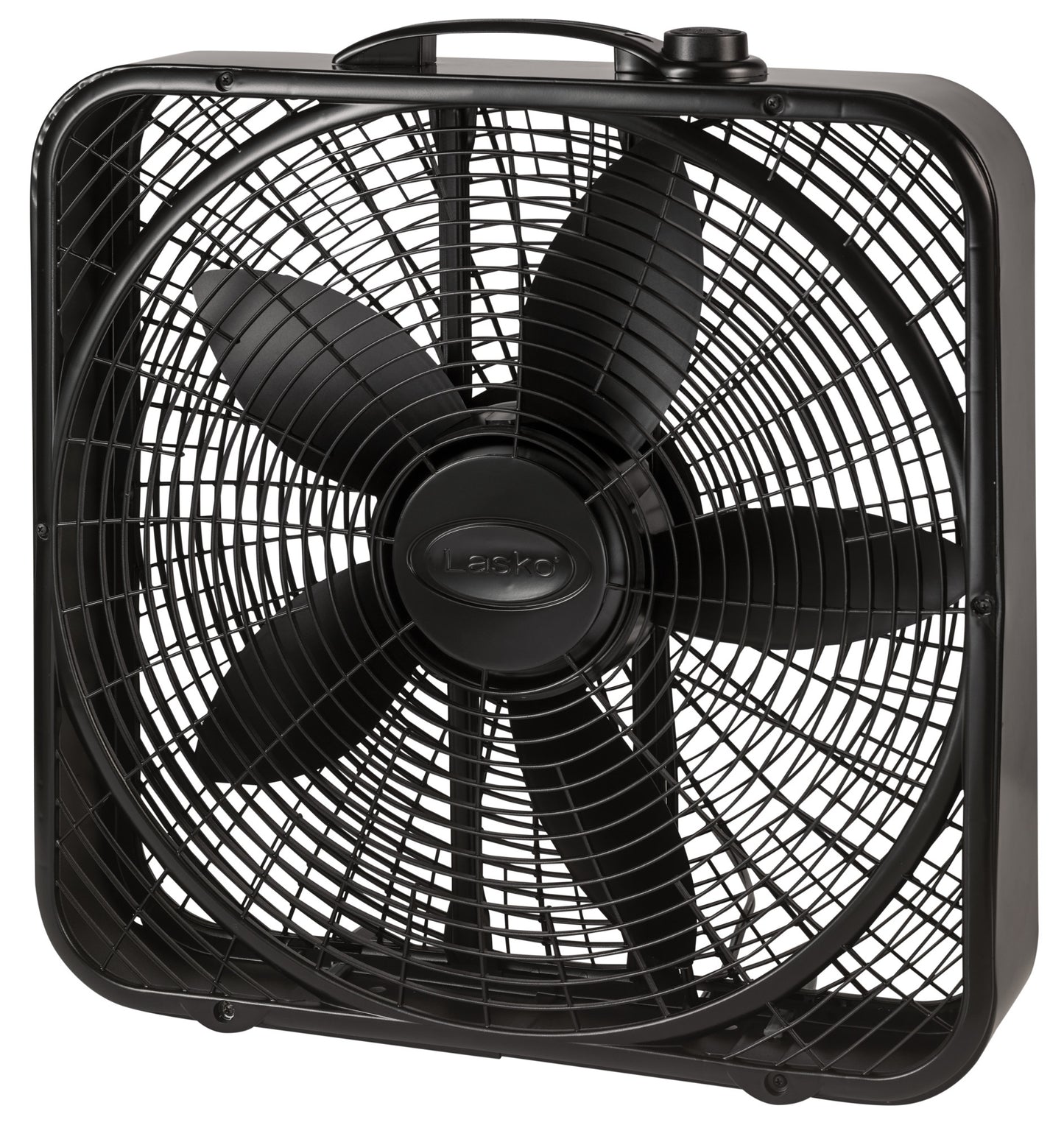 Lasko Power Plus 20" Box Fan: 3-Speed, Weather-Resistant Motor, Black