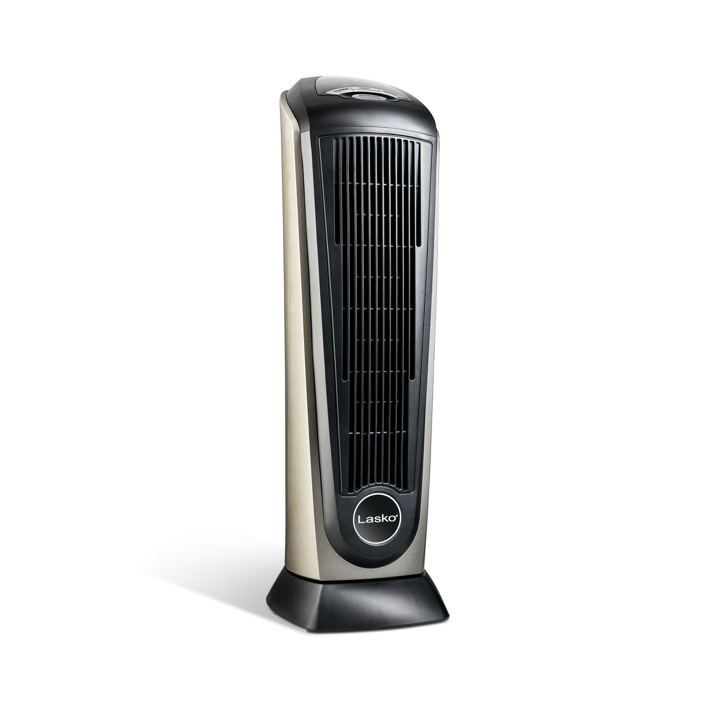 Lasko 23" Ceramic Tower Space Heater, Oscillating, 2-Speed, Remote, Silver