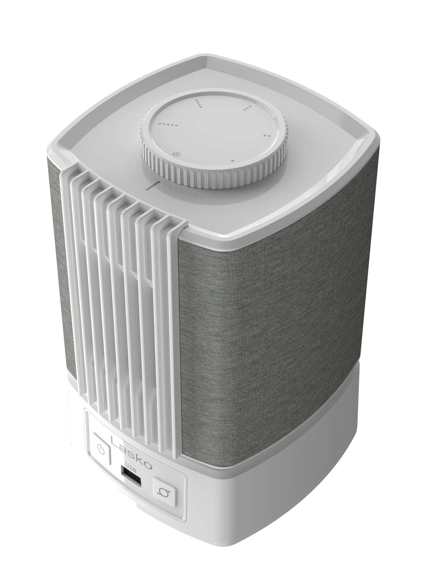 Lasko SlumberBreeze 8" Table Fan with White Noise: Oscillating, 2-Speed, White