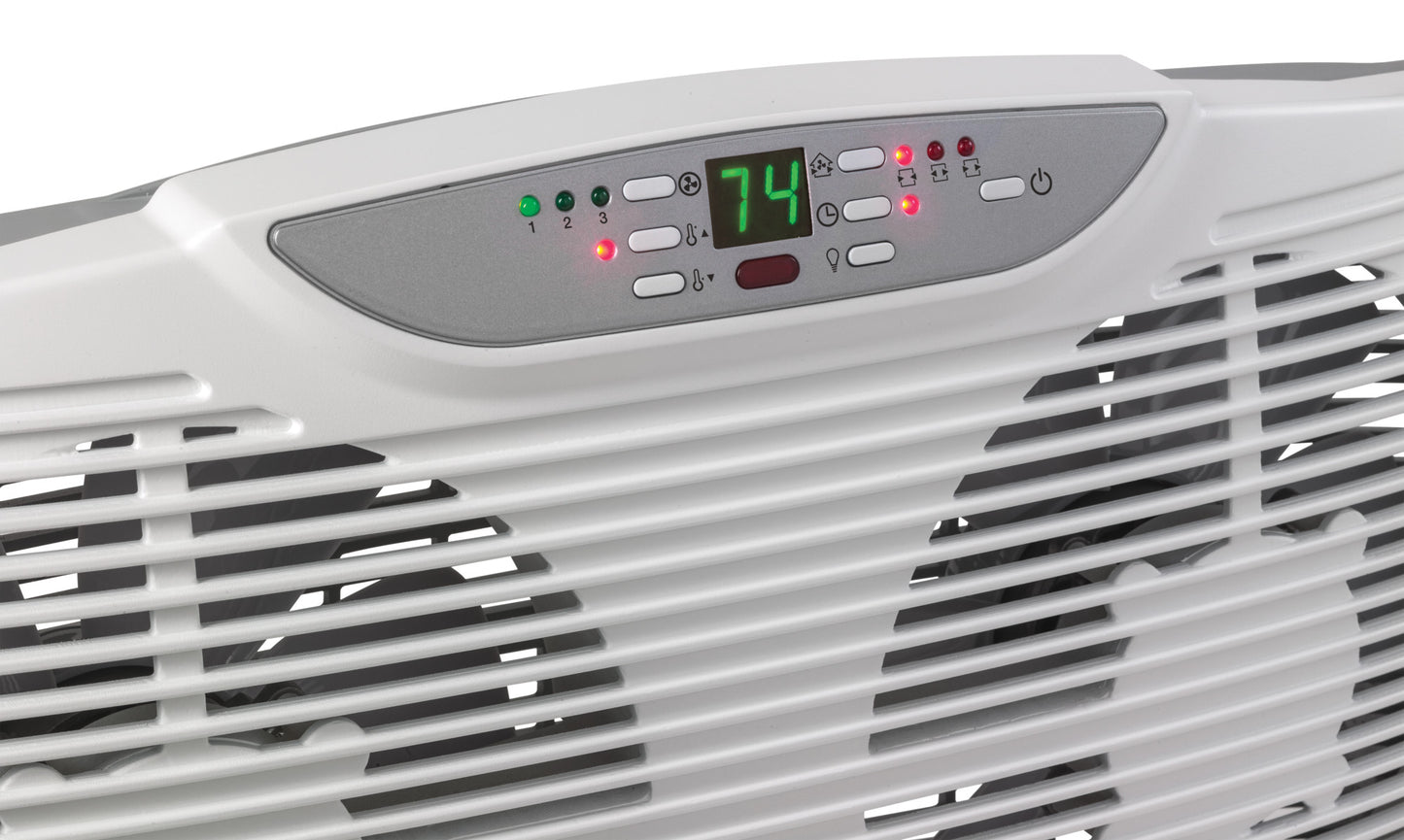 Lasko Twin Window Fan: 3-Speed, Electrically Reversible, Remote, White