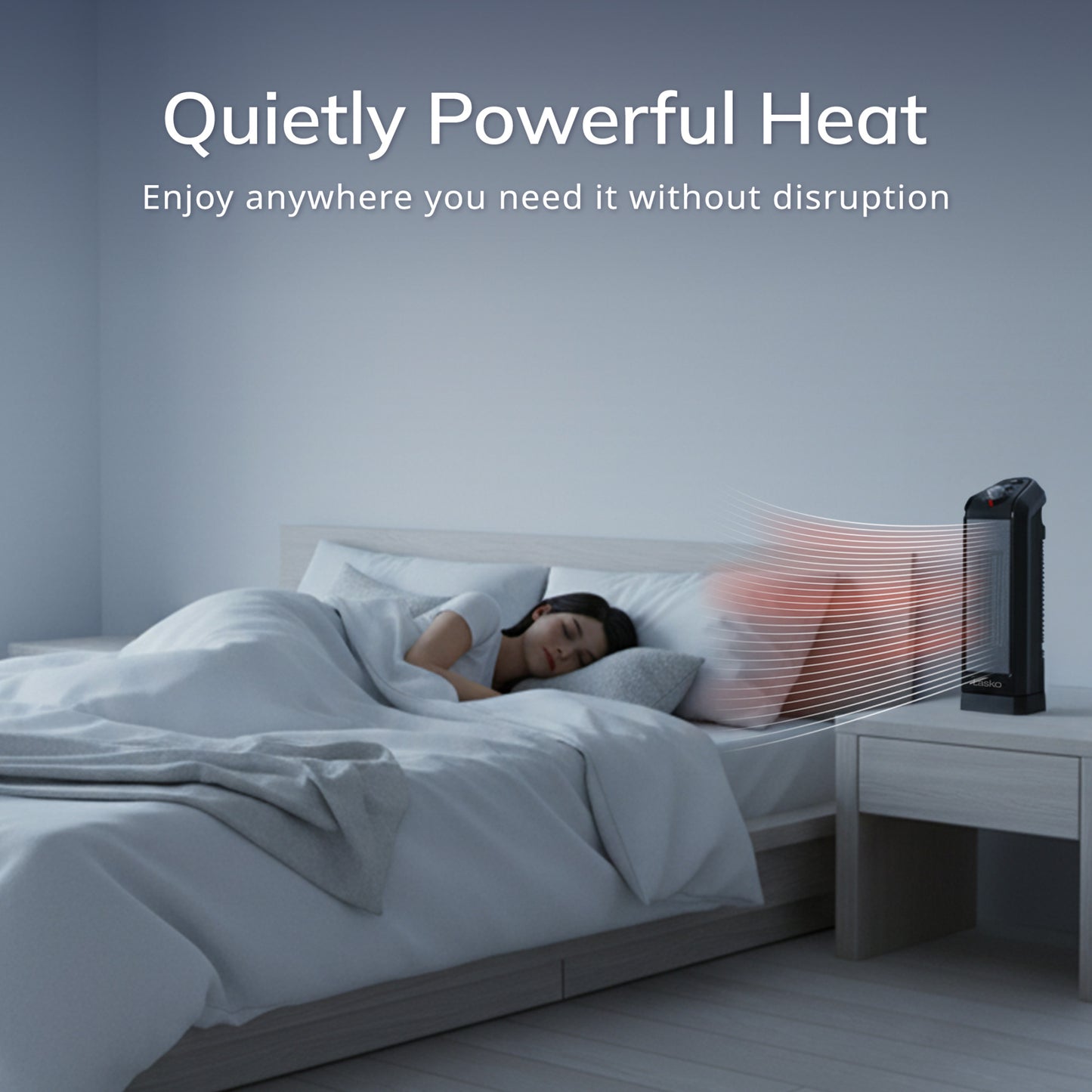 Lasko 1500W Oscillating Ceramic Tower Space Heater, CT16450, Black